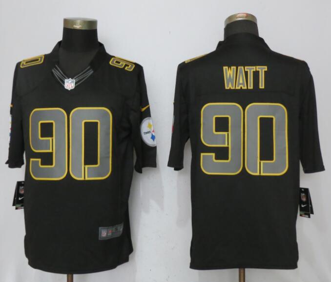 Men Pittsburgh Steelers 90 Watt Impact Limited Black Nike NFL Jerseys